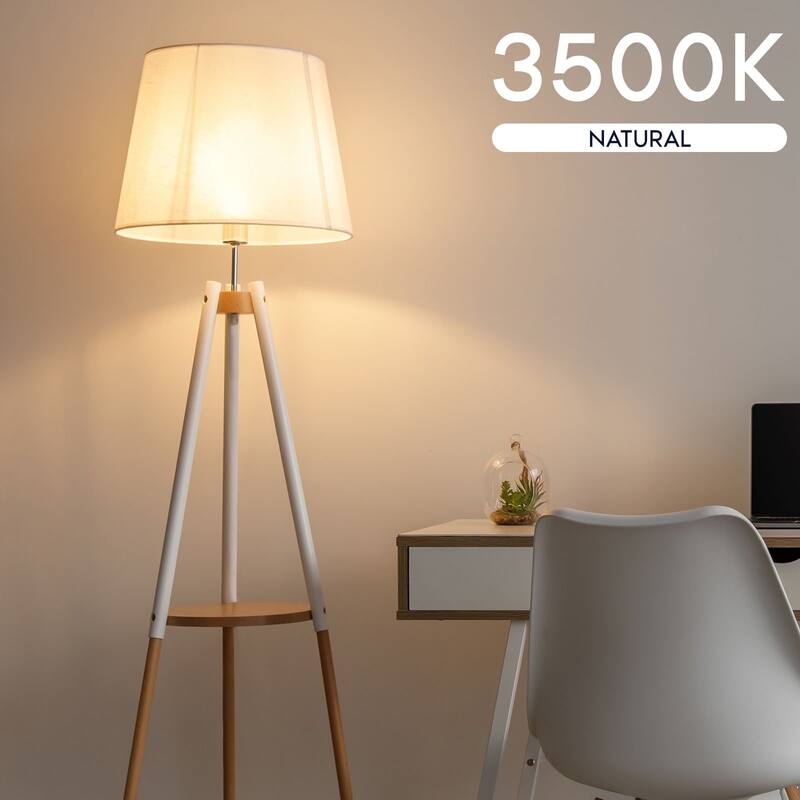 Luxrite A19 LED Light Bulb 9.5W=75W 3500K 1100LM Non-Dimmable E26 Base Damp Rated ETL Listed 24-Pack - Natural White 3500K