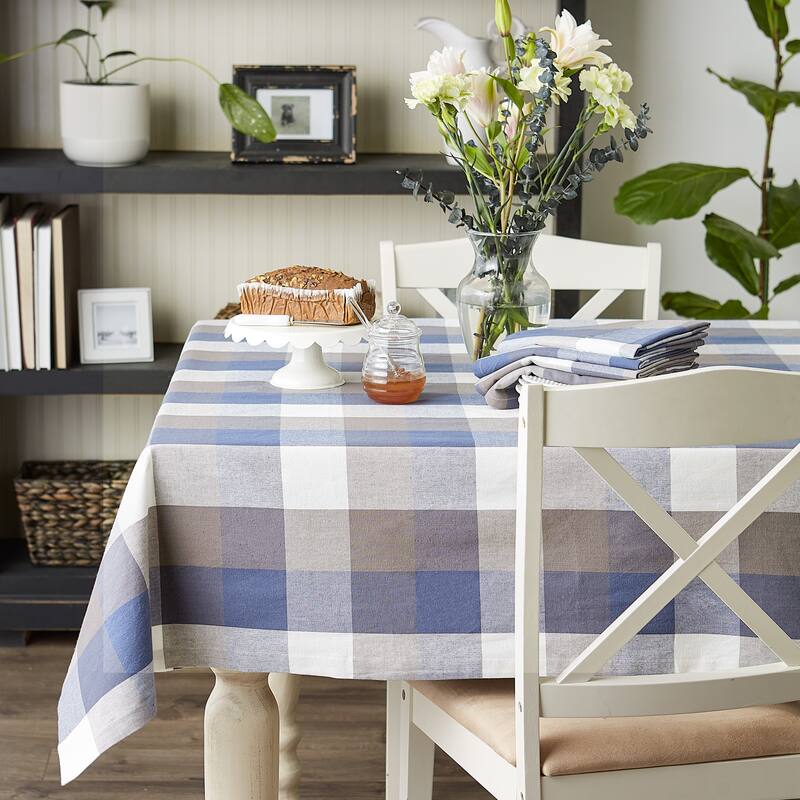 DII Tri Color Check Tablecloth