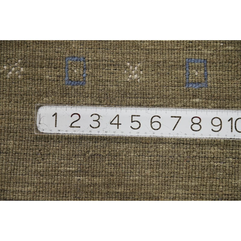 Hand Knotted Oriental 100% Wool Carpet Tribal Tribal Green Gabbeh Area Rug - 7' 8'' X 5' 1''