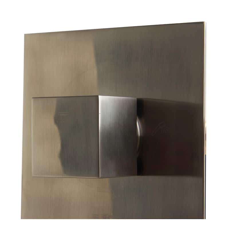 ALFI brand AB2901-BN Brushed Nickel Concealed 4-Way Thermostatic Valve Shower Mixer /w Square Knobs - Silver