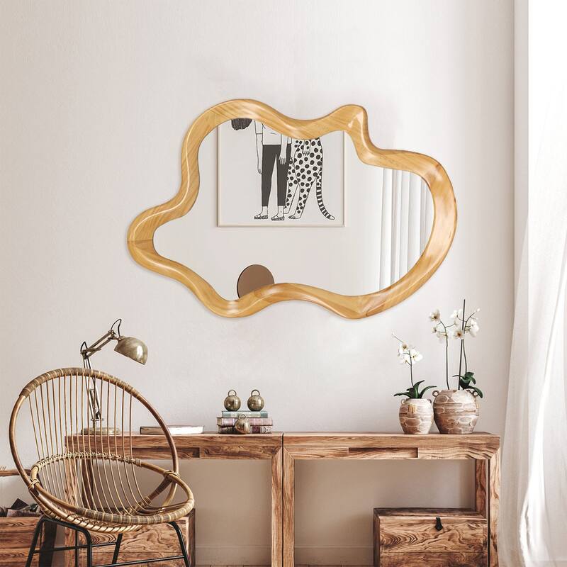 GDF Studio - Elara Irregular Wooden Wall Mirror