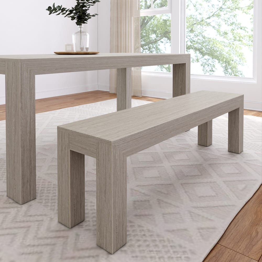 Plank and Beam Solid Wood Modern Dining Bench - 61"