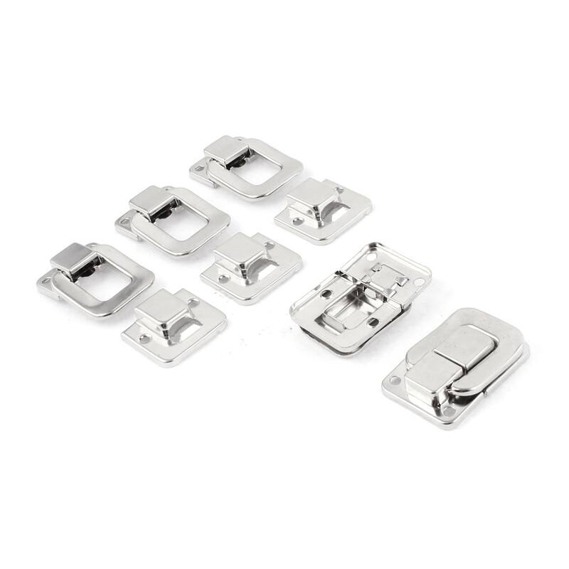Tool Box Chest Case Suitcase 40mm Long Metal Clasp Latch Catch Silver Tone 5pcs - 40mm x 28mm,5 pcs