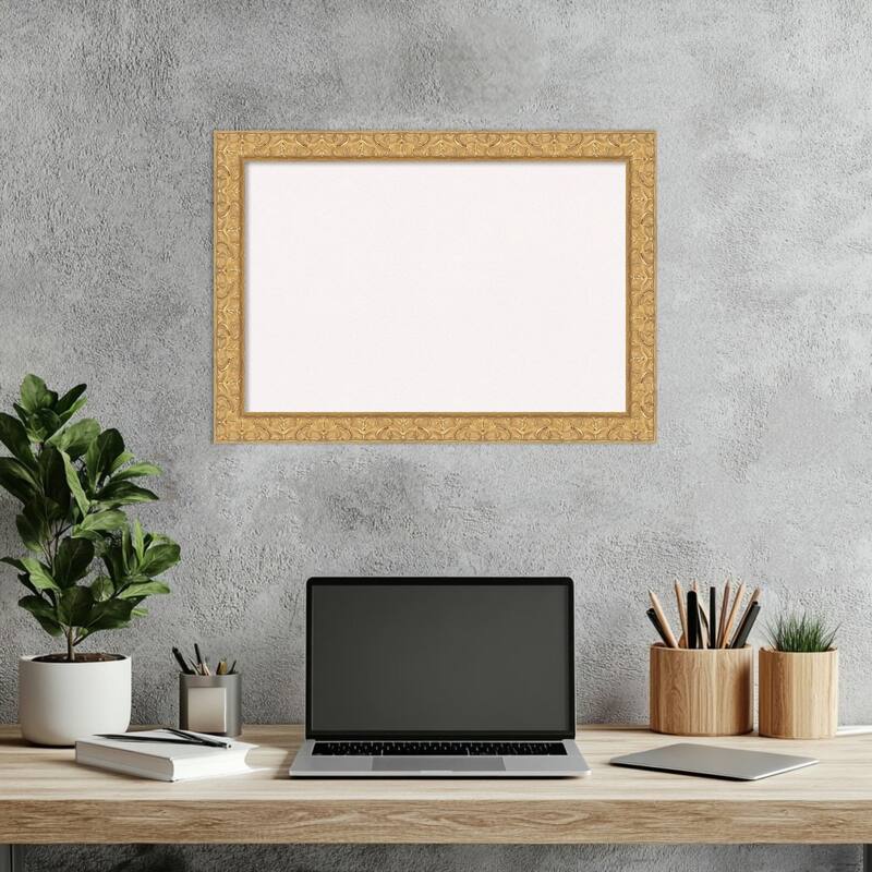 Lila Gold Wood Framed Cork Board - Bulletin Board, Organization Board, Pin Board