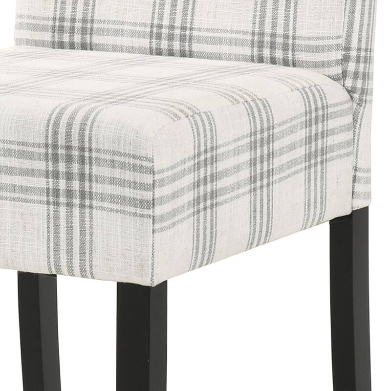 Fabric Dining Chair Set of 2, Upholstered Living Room Chair, No Arms Side Chair High-Back Accent Chair with Wood Legs