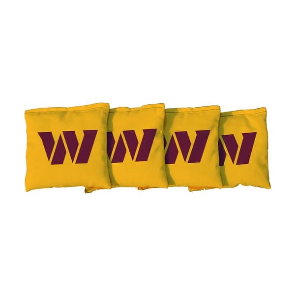 slide 2 of 3, Washington Commanders NFL Yellow Cornhole Bags All-Weather Resin Filled
