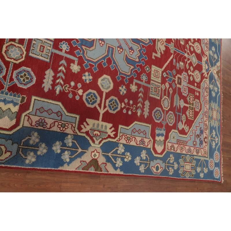 Geometric Kazak Area Rug Hand-Knotted Wool Carpet - 7'9" x 9'9"