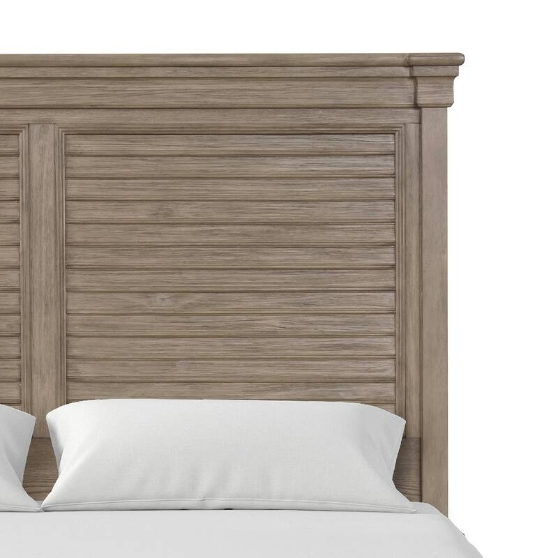 Furniture of America Wacine 5-Piece Weathered Grey Solid Wood Panel Bedroom Set