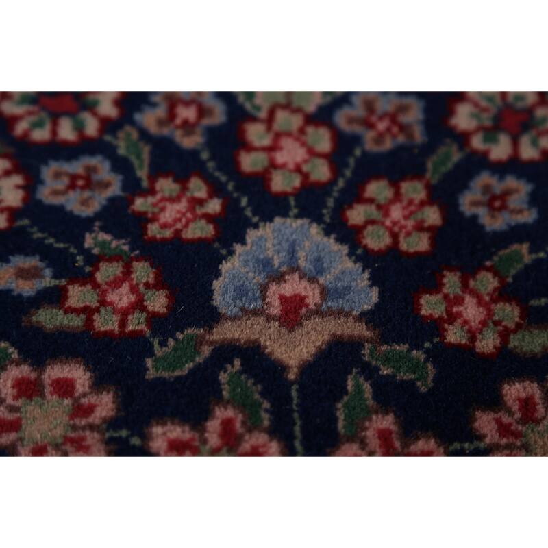 Vegetable Dye Blue Kerman Chinese Area Rug Hand-Knotted Wool Carpet - 7'0"x 10'0"