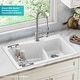 preview thumbnail 20 of 33, KRAUS Quarza Granite 33 inch 60/40 Undermount Drop-in Kitchen Sink
