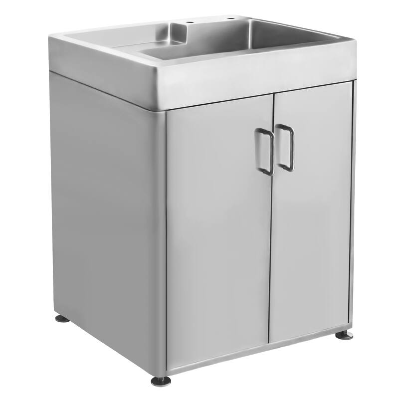 Whitehaus Pearl Haus Free Standing Stainless Steel Utility Sink