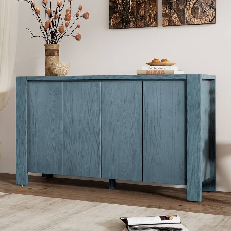 4-door Storage Cabinet Navy Sideboard Buffet TV Cabinet Console Table