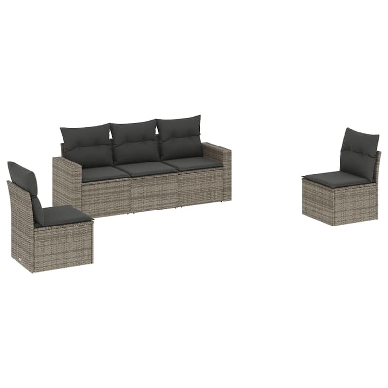 vidaXL Garden Sofa Set Gray - 24.4 x 25.8 x 27.2