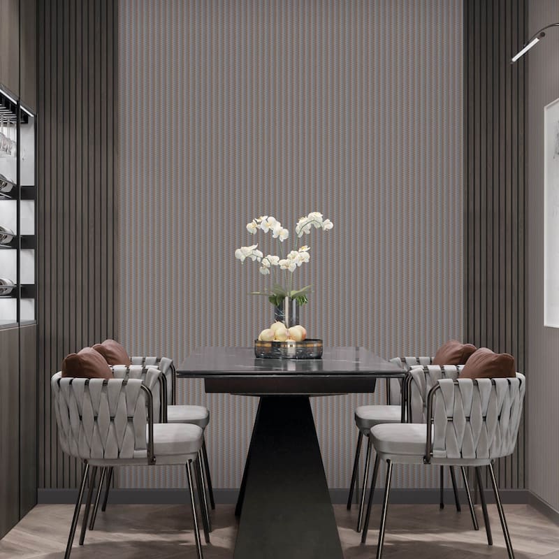 Chevron Basket Weave Timeless Quilted Feel Jute Design Wallpaper