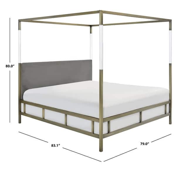 dimension image slide 2 of 3, SAFAVIEH Couture Dorothy Acrylic King-sized Canopy Bed
