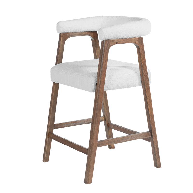 Christopher Knight Home - Modern Upholstered Wooden Counter Stools - 26" Seat Height Bar Stools with Back, Set of 2