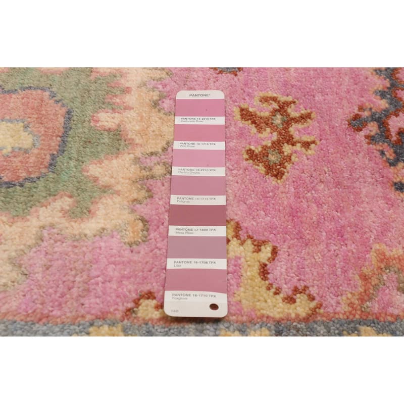 ECARPETGALLERY Hand-knotted Modern Oushak Violet Wool Rug - 2'5 x 8'2