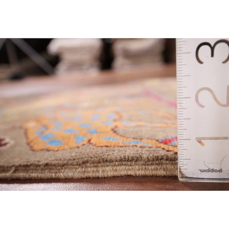 Animals Design Ziegler Oriental Accent Rug Handmade Wool Carpet - 2'0" x 3'1"