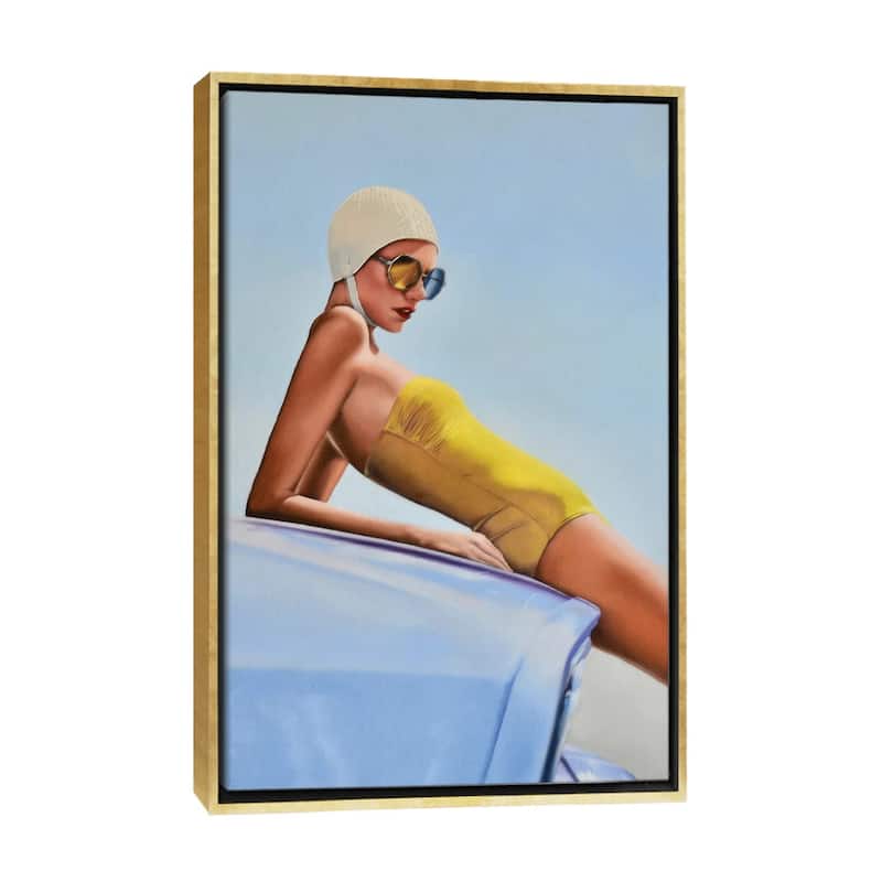iCanvas "Moments Before A Swim" by Johnny Popkess Framed Canvas Print - Gold - 40x26