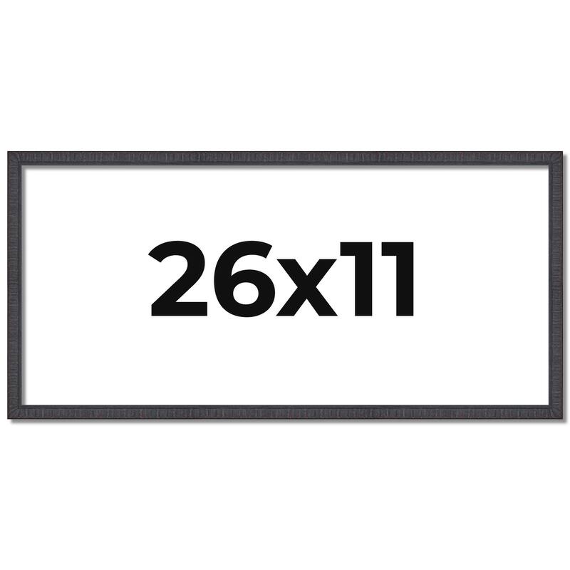 26x11 Frame Brown Solid Wood Picture Frame - Complete Modern Photo