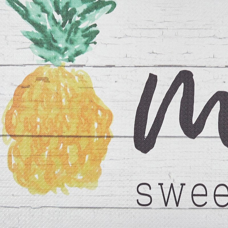 SoHome Cozy Living Home Sweet Home Pineapple Anti-Fatigue Kitchen Mat, Grey/Yellow