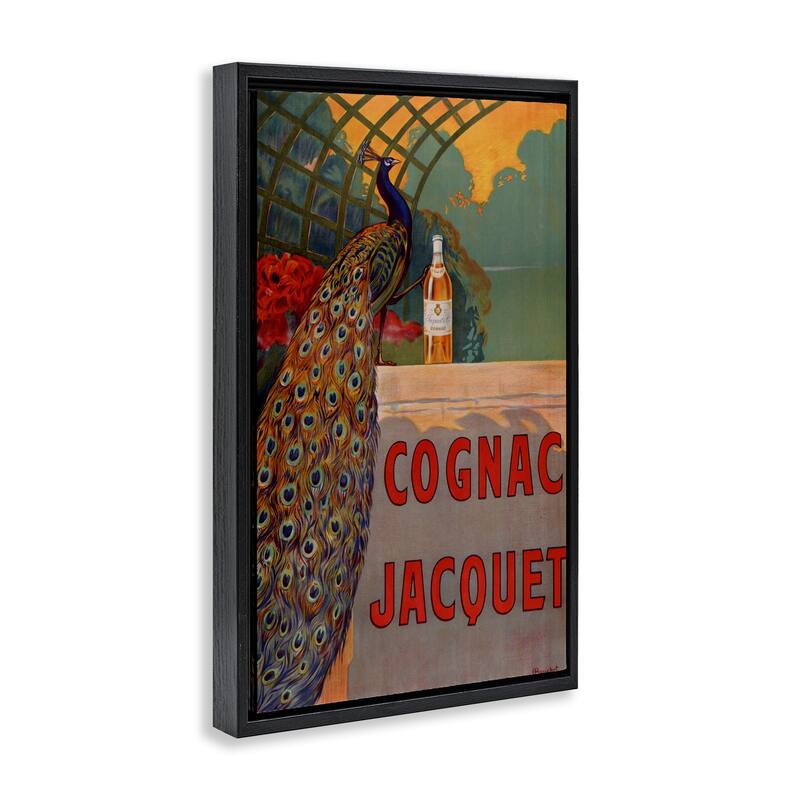 Stupell Vintage Cognac & Peacock Framed Floater Canvas Wall Art Design By Marcus Jules