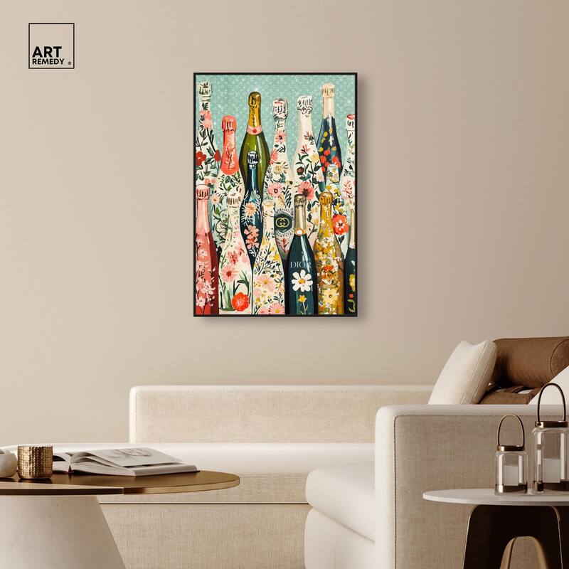 Floral Collection Bottles Canvas by Art Remedy