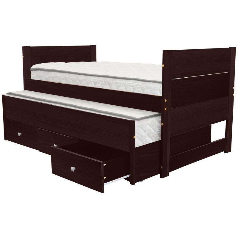 Taylor & Olive Begonia Twin Bed with Twin Trundle & 3 Built in Drawers