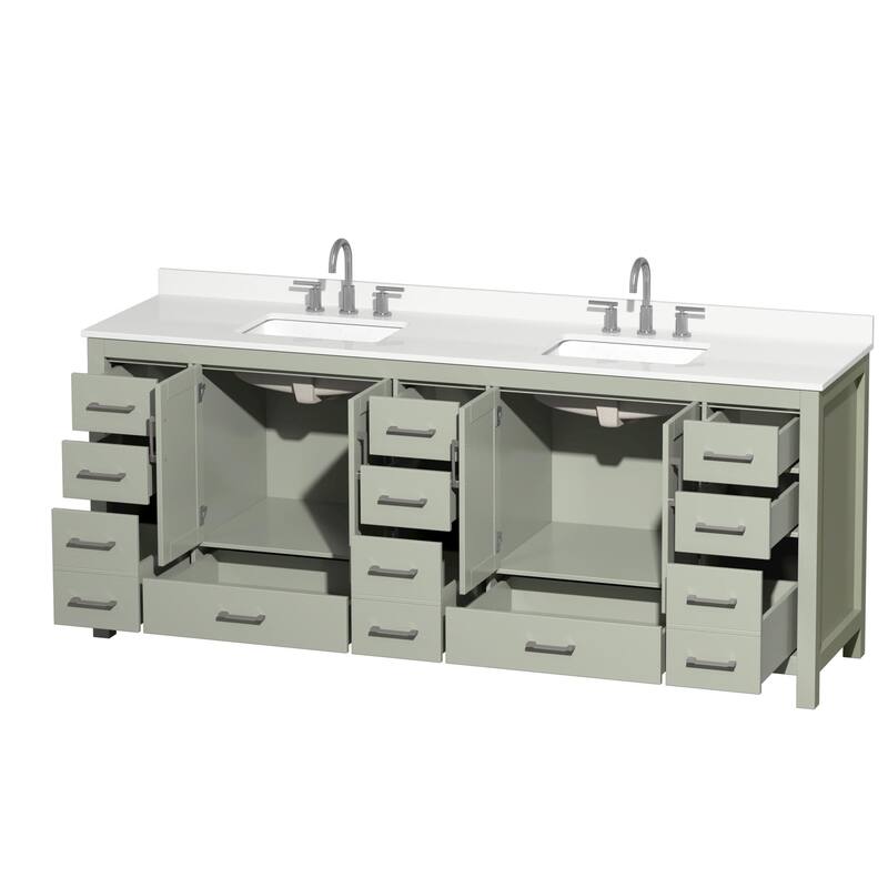 Wyndham Collection WCS141484D-QTZ-US3MXX Sheffield 84" Free Standing