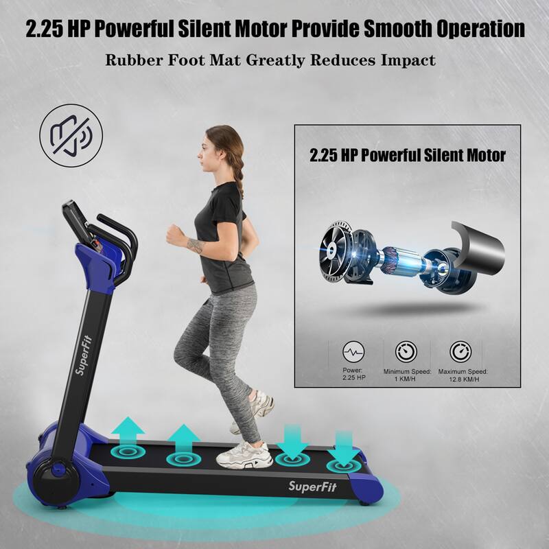 Gymax Folding 2.25HP Electric Treadmill Running Machine w/ LED Display