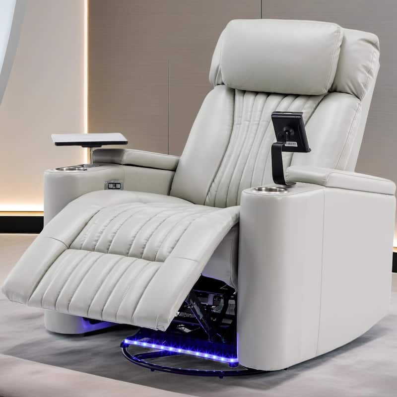 Multifunctional 270° Swivel Home Theater Power Recliner - Grey