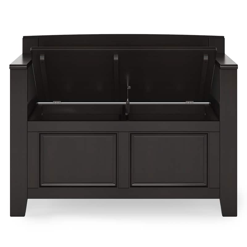 WYNDENHALL Halifax SOLID WOOD 36 inch Wide Transitional Small Entryway Storage Bench -  17"D x 36" W x 27.8"H