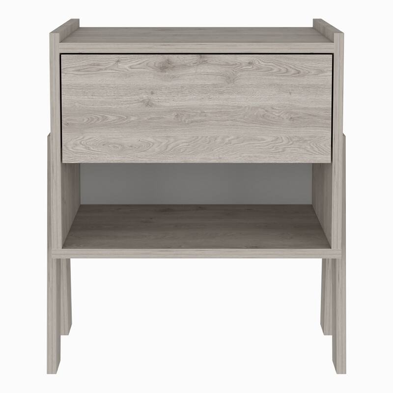 Oak Nightstand with 1-drawer and 1-Shelf