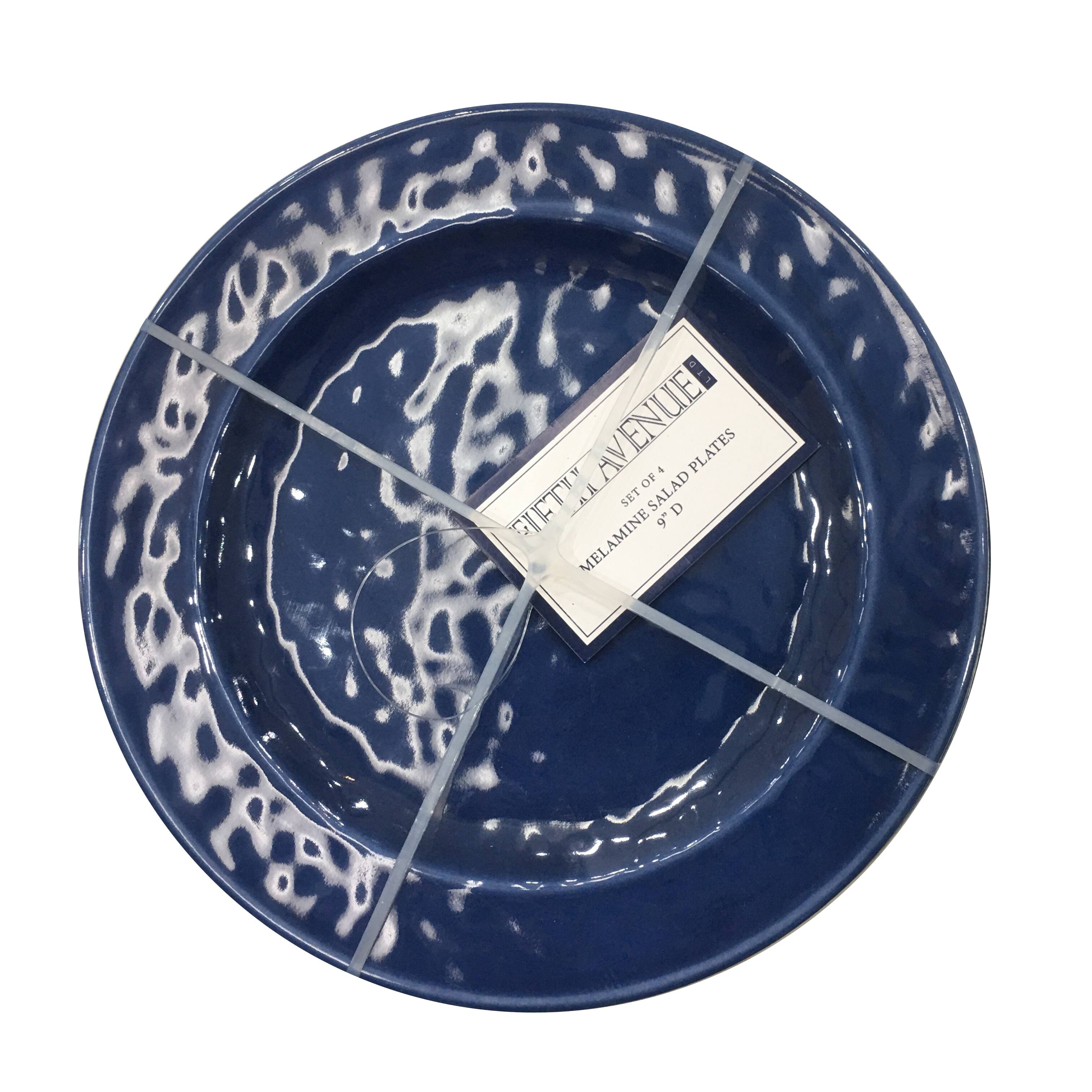 Fifth Avenue Melamine Salad Plates, Lightweight Plates, Set of 4 11