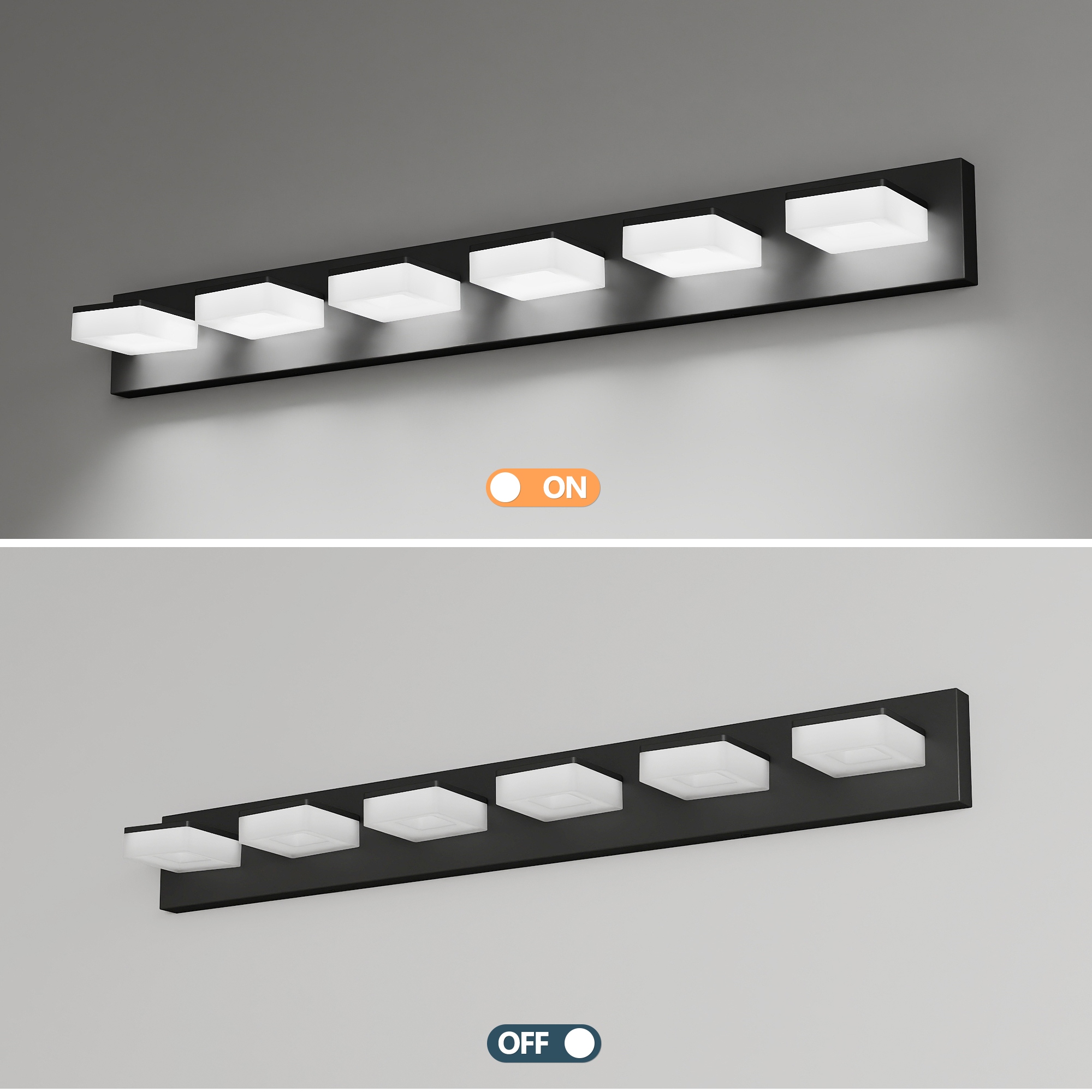 39" 6-Light LED Modern Bathroom Vanity Light Fixture