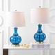 preview thumbnail 25 of 35, Edward 25" Glass LED Table Lamp, Mercury Silver/Brass Gold (Set of 2) by JONATHAN Y Cobalt Blue