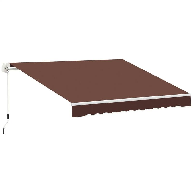 12' x 8' Patio Awning, Canopy Retractable Sun Shade Shelter