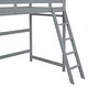 preview thumbnail 7 of 16, Twin Size High Loft Bed with inclined Ladder and Guardrails, Grey
