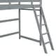 preview thumbnail 7 of 16, Twin Size Kids Bed High Loft Bed with inclined Ladder and Guardrails Kids Furniture, Grey