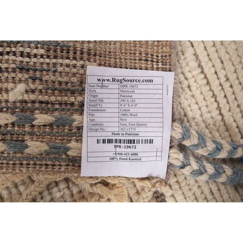 All-Over Moroccan Modern Area Rug Handmade Wool Carpet - 6'0"x 9'6"