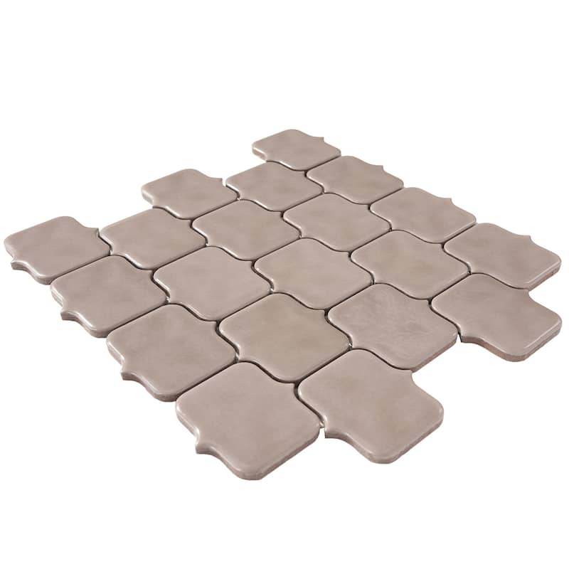 Modern Arabesque Glossy Porcelain Mosaic Tile