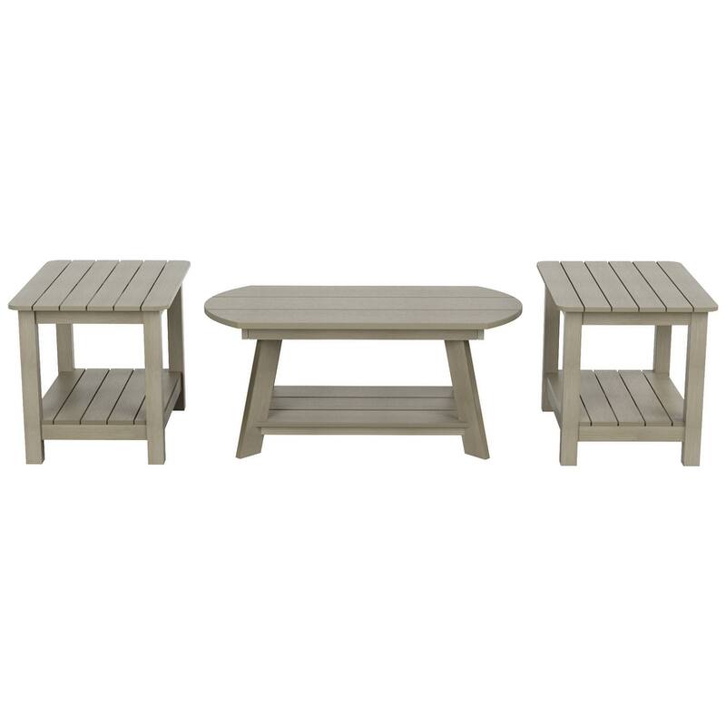 Vineyard HIPS Outdoor Eco-Friendly Coffee Table and Side Tables (3-Piece Set)