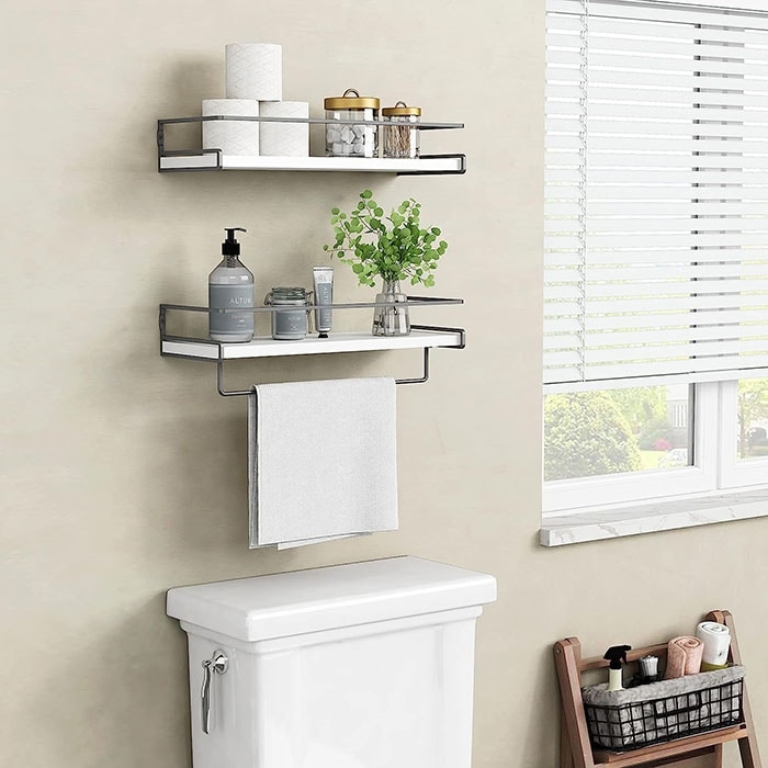Wall hanging rack for bathroom top