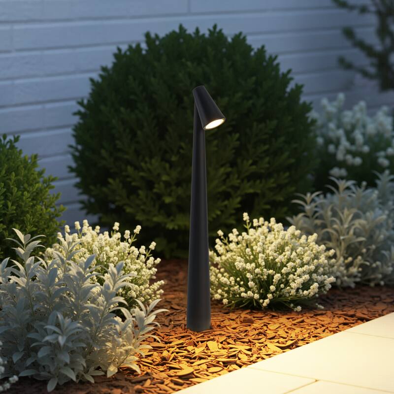 C Cattleya Low-Voltage Matte Black Aluminum 3000K LED Outdoor Path Light