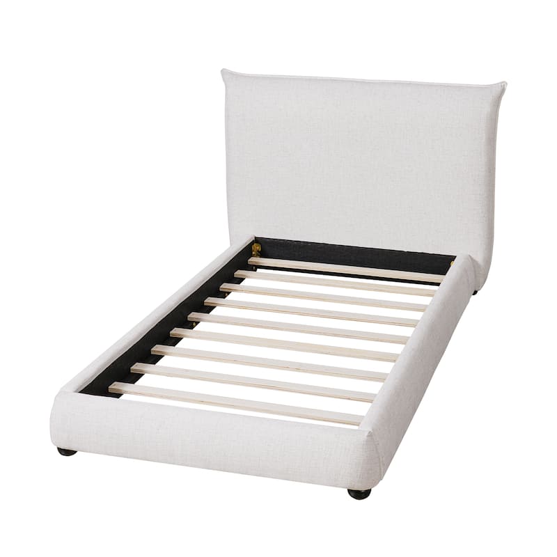 Christopher Knight Home - Naomi Modern Linen Upholstered King Platform Bed with Pillow-Back Headboard