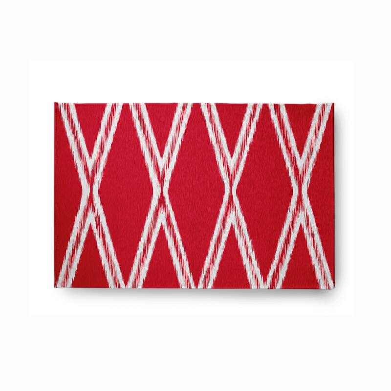 Diamond Soft Chenille Rug - 2' x 3' - Red