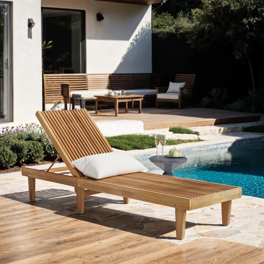 Wooden outdoor recliner best sale