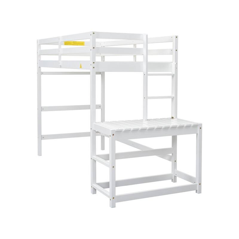 Twin High Loft Bed with Ladder,Guardrails