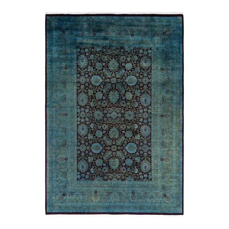 Overdyed, One-of-a-Kind Hand-Knotted Area Rug - Blue - 6' 2" x 8' 10"