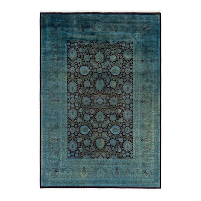 Overdyed, One-of-a-Kind Hand-Knotted Area Rug - Blue - 6' 2" x 8' 10"